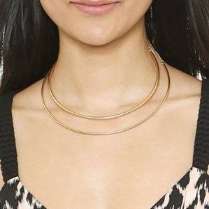 Madewell Double Tube Choker Necklace Gold